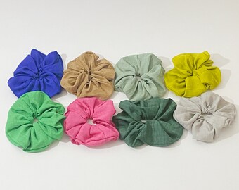 Hair Scrunchies Linen Bright Color Scrunchies Stylish Accessory Hair Grip Large Scrunchy Gift For Her Oversized Scrunchies Gift For Girl