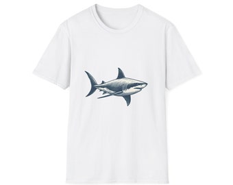 Camiseta de tiburón, camiseta de tiburón nadando, camiseta divertida de tiburón, camiseta genial de tiburón, camiseta de tiburón, camisetas de fin de semana, camisetas de regalo, camiseta unisex suave