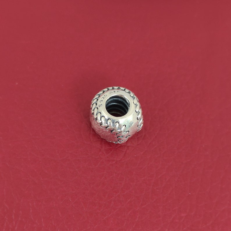 Pandora Cleveland Indians Engraved MLB Baseball Charm Bead Pendant, 925