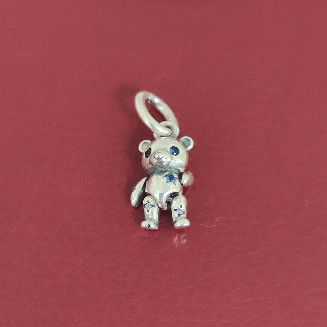 Pandora Movable Teddy Bear Dangle Charm Pendant, Christmas Gift, S925