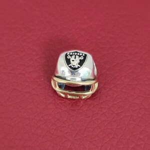 Pandora "Las Vegas Raiders Football Helmet" Charm Pendant, 14kt Gold & S925 Silver Charm, DIY Bracelet Charms, Gifts for Her, with box