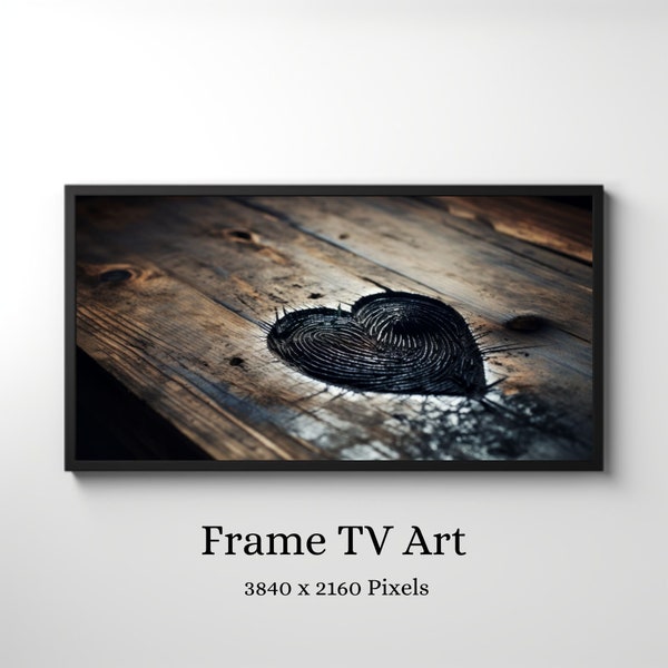 Samsung Frame TV Art - Romantic Rustic Thumbprint Heart Frame TV Art - Love TV Art - Heart Shaped Thumbprint Print Frame tv Art - Heart art