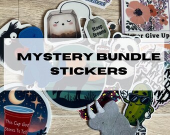 Mystery Sticker Bundle, Glossy Waterproof Sticker Pack, Quirky Vinyl Sticker, Gift for Sticker Lovers, Funny Sticker Set, Surprise Pack