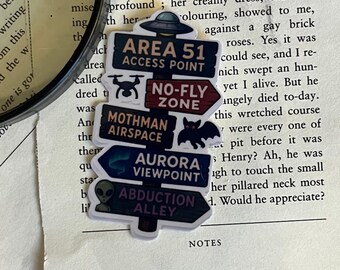 Area 51 Access Point Sticker Glossy UFO Alien Sign Vinyl Waterproof Sticker Mothman Airspace Paranormal Road Trip Conspiracy Gift