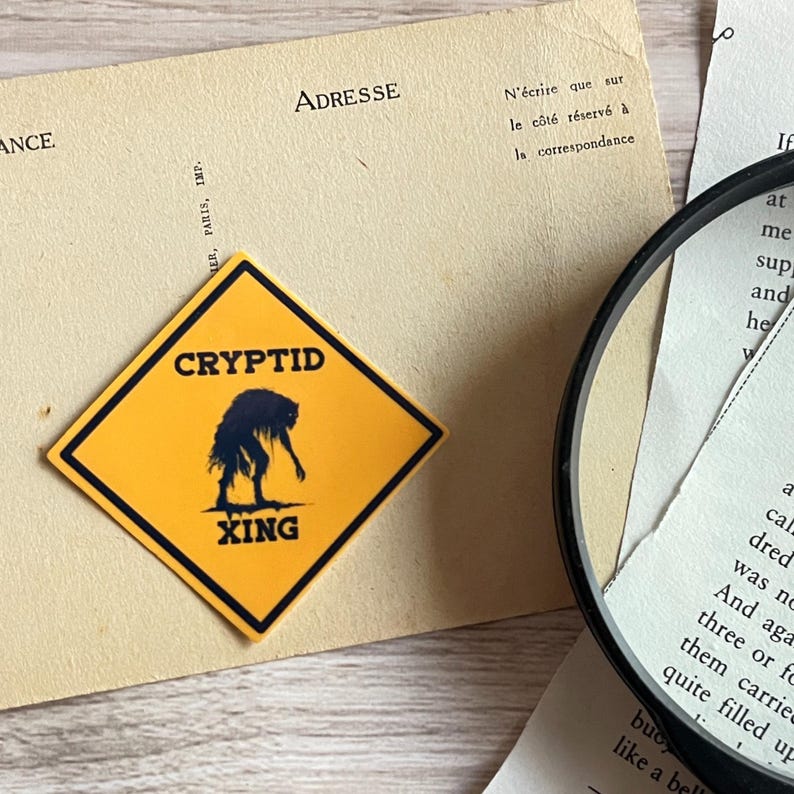 Cryptid Xing Sticker, Glossy Vinyl Waterproof Sticker, Cryptid Crossing ...