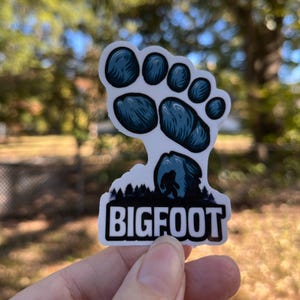 Bigfoot Footprint Sticker, Glossy or Glow in the Dark Vinyl Waterproof Sticker, Cryptid Lover, Sasquatch Foot, Cute Bigfoot Sticker