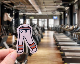 Fresno Nightcrawler Sticker Orange Blue Glossy Vinyl Funny Cryptid in Retro Workout Gear Cute Paranormal Waterproof Gift