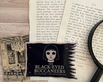 Black-Eyed Buccaneers Flag Sticker Glossy or Glow in the Dark Creepy Pirate Vinyl Waterproof Sticker Black Eyed Kids Horror Vibe