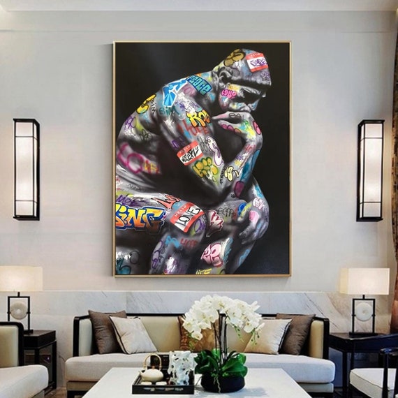 The Tinker Graffiti Sculpture Canvas Wall Art, Framed Canvas Painting, Fleece Sculpture Canvas Painting,Ready to Hang Canvas