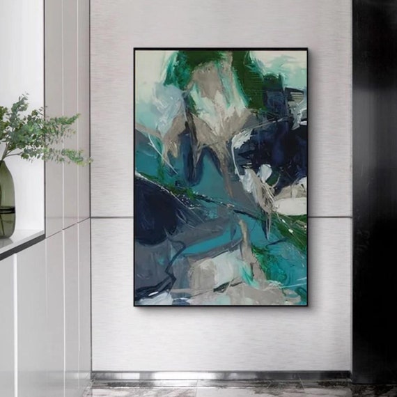 Green Minimalism Painting Green Wall Art Green Canvas Painting Green Abstract Art Green Canvas Wall Art Large Green Abstract Painting