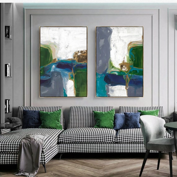 Set of 2 Prints, Abstract Wall Art Set of 2, Colorful Wall Art, Abstract Print Set Extra Large Wall Art, Above Bed Decor