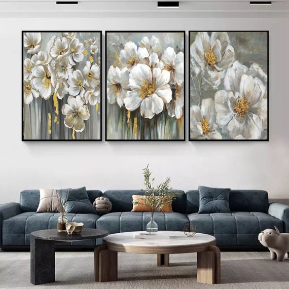 Home Décor  Flower Canvas Wall Art Paintings on Canvas Minimalist Wall Art Wedding Décor Boho Wall Décor Custom Painting personalized gift