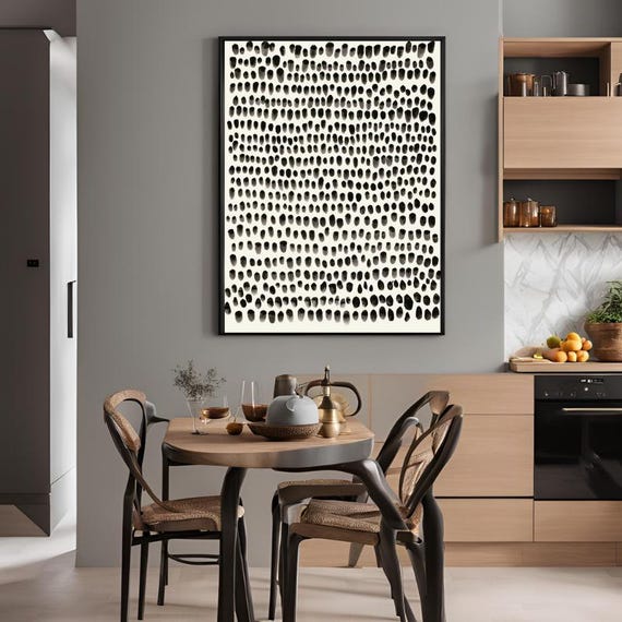 Black Point Canvas Print Black and White modern wall art Large Canvas Art Ready to Hang Canvas
