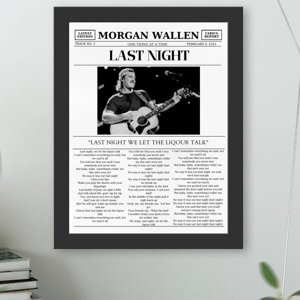 Last Night Wallen Poster Etsy Australia