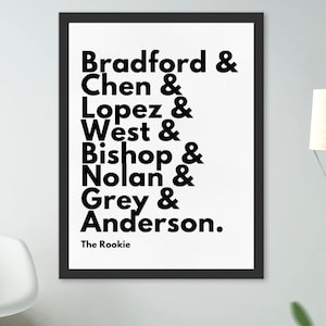 O Pôster Mínimo do Filme Rookie | o novato pôster | Tim Bradford Jackson West Nathan Fillion | Chenford | Fã Novato | Pôster Decoração de Casa