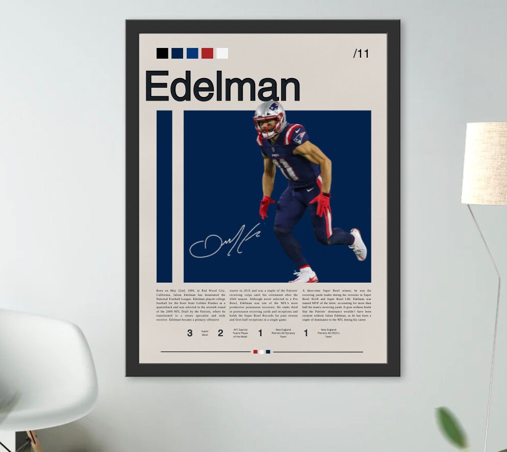 Maillot De Sport Julian Edelman New England Patriots – T-shirt Officiel, Tailles S à 5XL, Neuf Avec étiquettes
