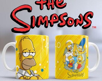 Pack wrapper for simsons cartoons mug. Digital download.