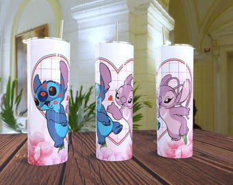 Stitch Digital Designs PNG Cartoon Tumbler Skinny Tumbler Wrap. Es handelt sich nicht um ein physisches Produkt. Digitale Vorlage