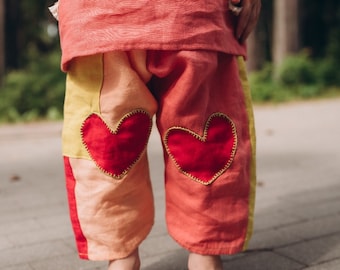 Pantalon d'aventure ample en lin pour enfants, tout-petits, bébé / Adapté aux sensoriels Vêtements en lin unisexe / Vêtements en lin lumineux, joyeux, Pantalons