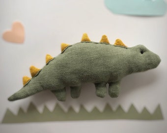 Handmade linen dinosaur toy | Cute Green Dinosaur Toy | Fabric linen toy | Stuffed Dinosaur Toy |Fabric Dinosaur Doll Toy 23 cm