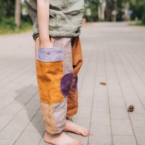 Baggy Linen Adventure Pants For Kids, Toddlers, Baby / Sensory Friendly Unisex Linen Clothing / Bright, Joyful Linen Clothing, Pants