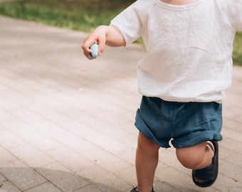 Linen Shorts Pants Unisex Sensory Friendly Handmade Trousers For Kids 22 colours