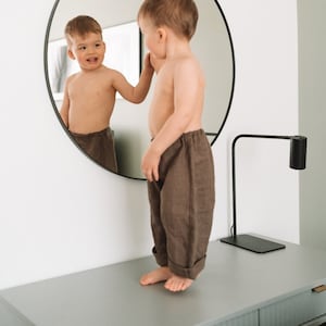 Brown Linen Pants: Sensory Friendly, Baggy Fit (1y-7y)