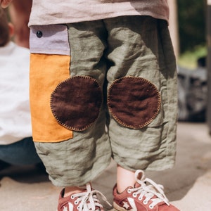 Unisex Baggy Linen Adventure Pants For Kids, Toddlers, Baby |  Oversized Linen Kids Clothing | Sensory Friendly Kids Linen Clothing