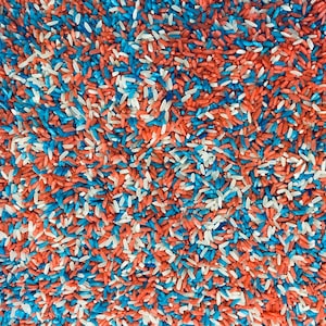 Riso USA, Riso Patriottico, Riso Colorato, Riempitivo per Contenitori Sensoriali, Gioco Sensoriale