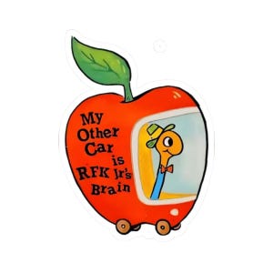 My other car is RFK Jr Brain - brainworm Kiss-Cut Stickers, Robert F Kennedy Jr, RFJ Brain Car Decal, Political Sticker, Laptop Sticker