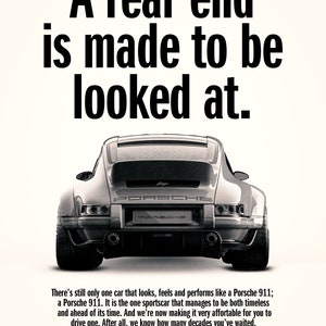 Porsche-Poster, Heck-Poster, lustig, Oldtimer, Vintage-Poster, Vintage-Porsche, Auto-Poster, lustiges Auto-Poster, lustiges Porsche-Poster