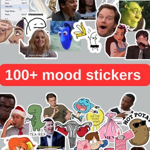 Paket med klistermärken om humörreaktioner | Virala meme-PNG:er (digital nedladdning)
