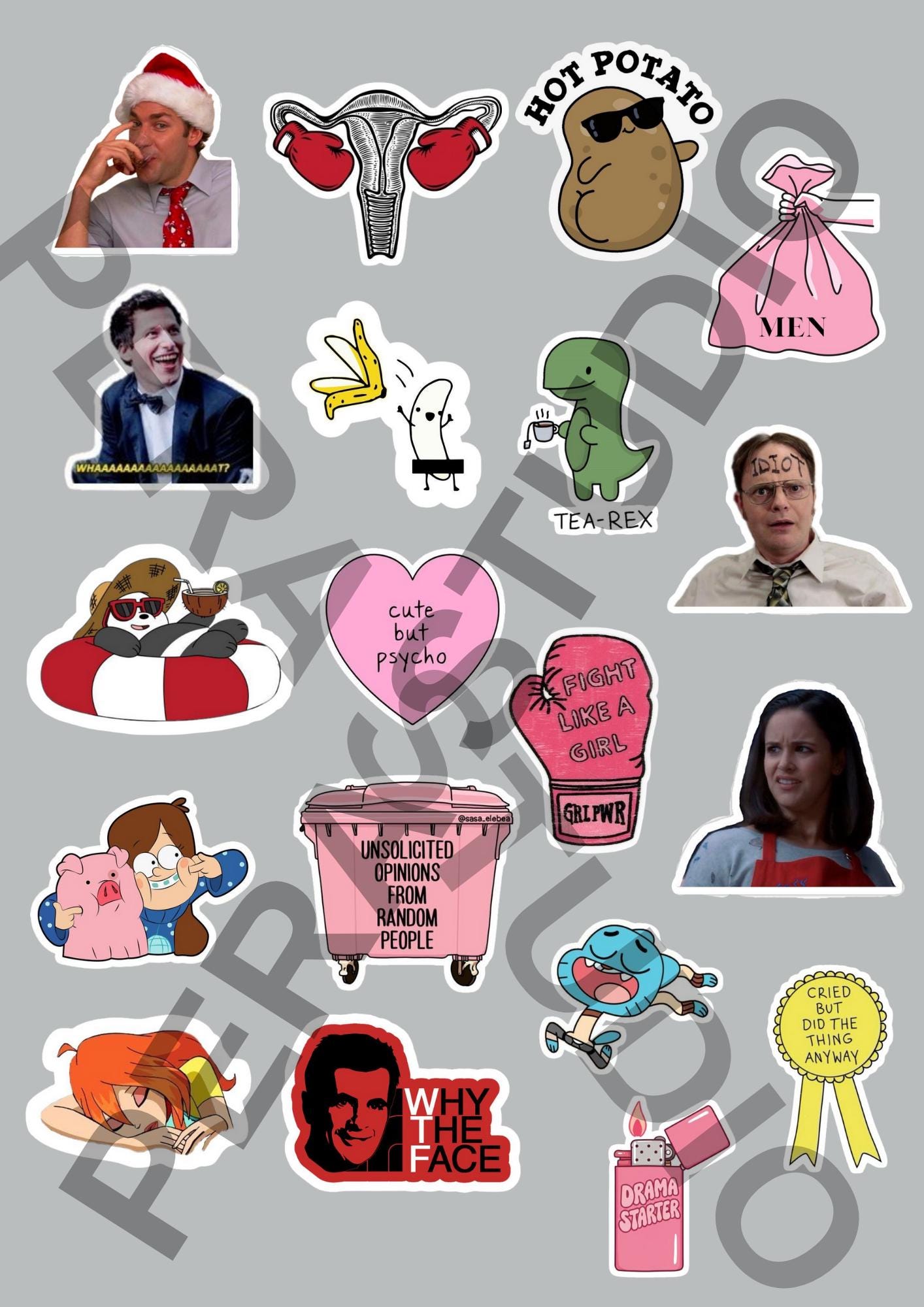 Reaction Sticker Mood Reaction Sticker Pack | Viral Meme Pngs (digital Download) - Etsy