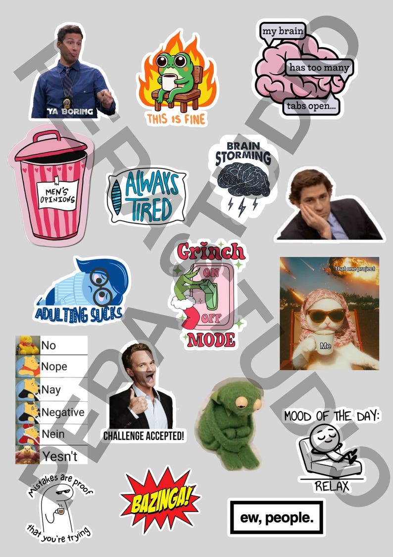 Stickers Humor Roto Funny Meme PNG Sticker Pack | Viral Mood Clipart, Internet Humor ...