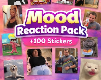 Mood Meme Digital Stickers | Viral Reaction PNG Pack | Instant Download