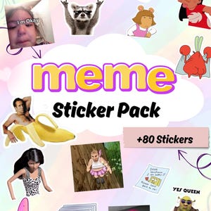 Virales Meme Aufkleber Set | Lustige Reaktion Aufkleber PNG | 80+ Internet Stimmung Memen | Digitaler Download