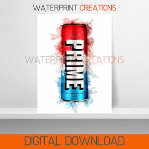 Prime Hydration Watercolour KSI Logan Paul Printable Digital Wall Art Prime UK Can Children Kids Bedroom Instant Downloadable Poster