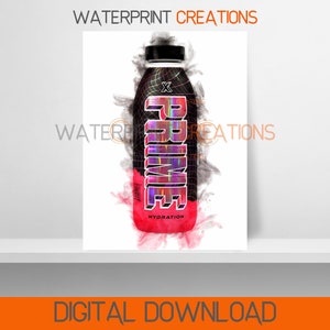 Prime Watercolour KSI Logan Paul Printable Digital Wall Art Prime Hydration UK Bottle Children Kids Bedroom Instant Downloadable Poster