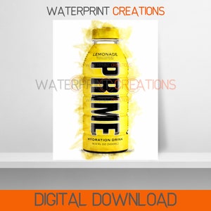 Prime Watercolour KSI Logan Paul Printable Digital Wall Art Prime Hydration USA Bottle Children Kids Bedroom Instant Downloadable Poster