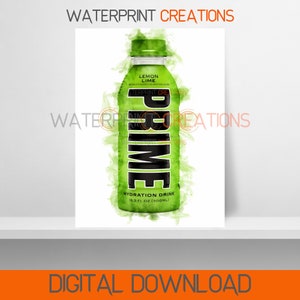 Prime Watercolour KSI Logan Paul Printable Digital Wall Art Prime Hydration USA Bottle Children Kids Bedroom Instant Downloadable Poster