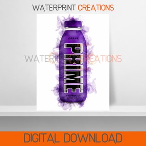 Prime Watercolour KSI Logan Paul Printable Digital Wall Art Prime Hydration UK Bottle Children Kids Bedroom Instant Downloadable Poster