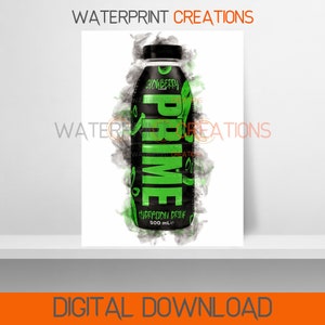 Prime Watercolour Digital Wall Art KSI Logan Paul Glowberry Printable Prime Hydration UK Bottle Children Kids Bedroom Instant Download Poste