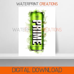 Prime Hydration Watercolour KSI Logan Paul Printable Digital Wall Art Prime UK Can Children Kids Bedroom Instant Downloadable Poster