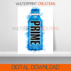 Prime Watercolour KSI Logan Paul Printable Digital Wall Art Prime Hydration USA Bottle Children Kids Bedroom Instant Downloadable Poster