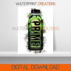 Prime Glowberry Digital Print Watercolour Wall Art KSI Logan Paul Prime Hydration USA Bottle Printable Instant Download Poster Children Kids
