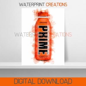 Prime Watercolour KSI Logan Paul Printable Digital Wall Art Prime Hydration UK Bottle Children Kids Bedroom Instant Downloadable Poster