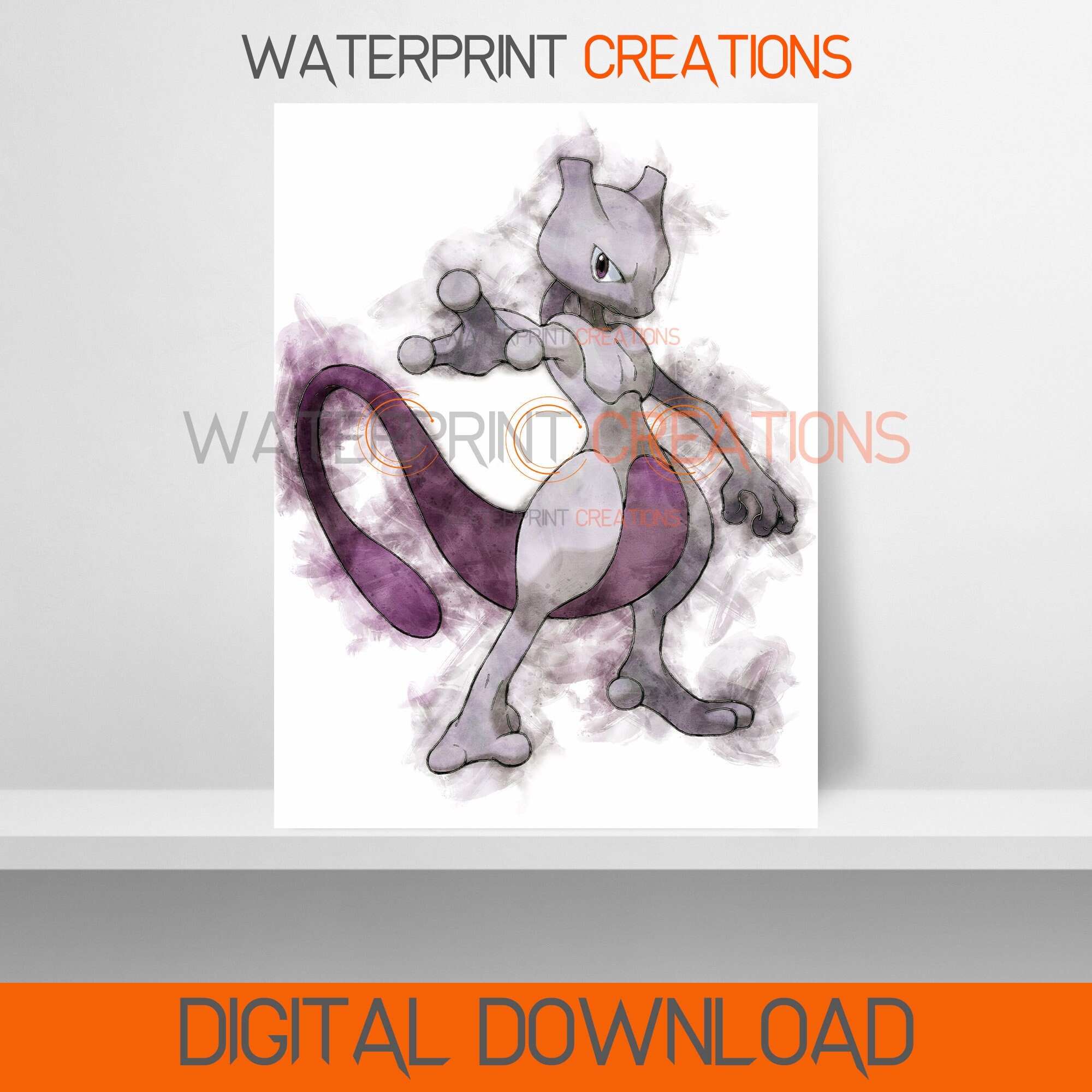 Ball Mewtwo Legendary Pokemon Evolution Anime Print Poster Wall Art Picture  A4 +