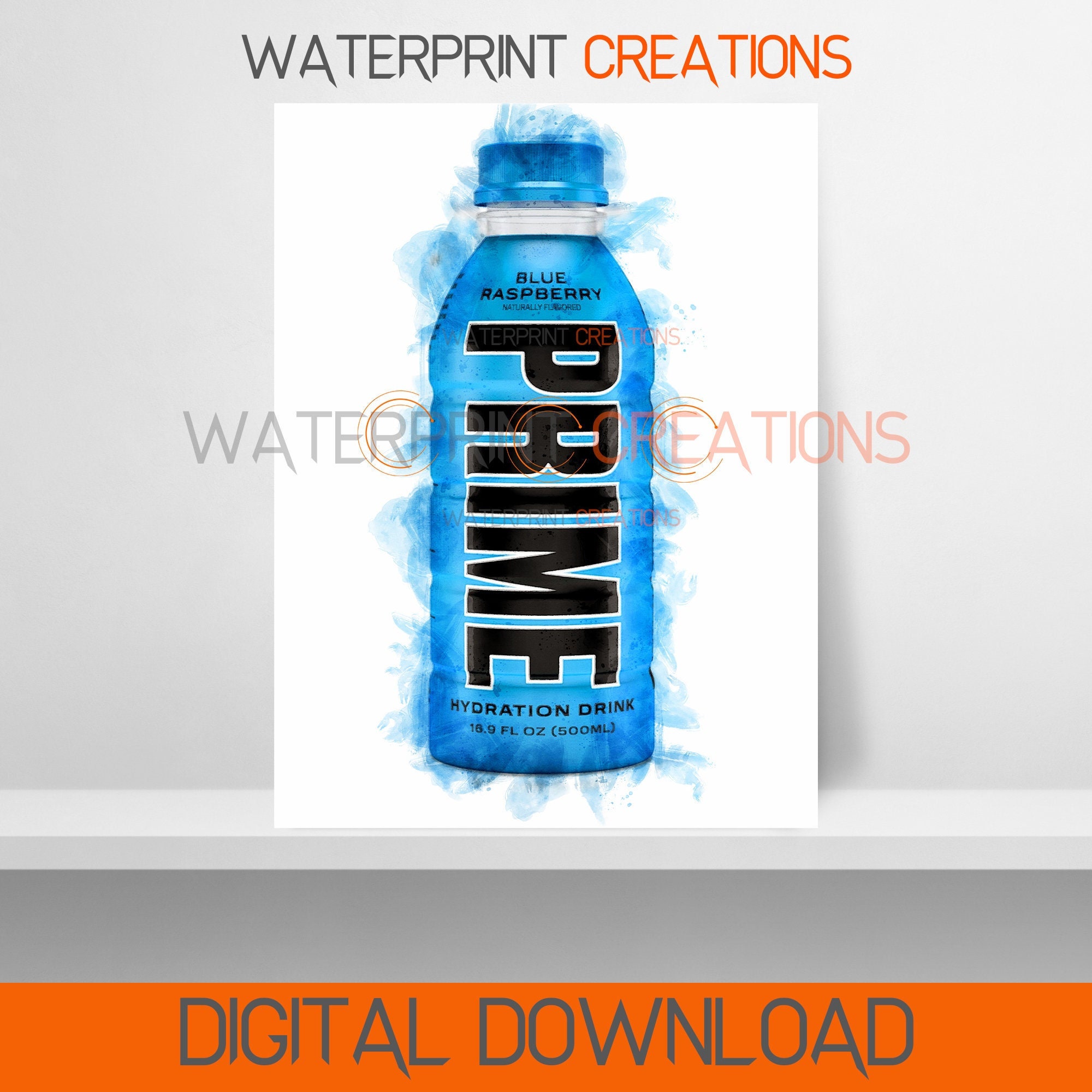 PRIME - Aluminum Water Bottle - Blue Raspberry - 16.9oz
