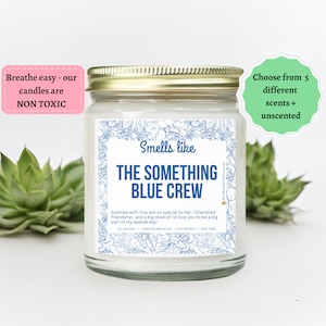 Something Blue Crew Proposal Candle Will You Be My Something Blue Crew Card Gift Box Honorary Bridesmaid Bridal Party Gifts Guests of Honor
