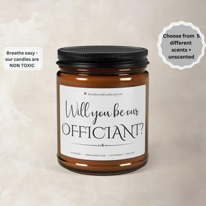 Will You Be Our Officiant Scented Candle, Wedding Officiant Gift, Officiant Proposal, Minimalist Will You Marry Us, Officiant Proposal Box